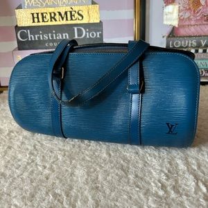 Louis Vuitton Toledo Blue Epi Leather Soufflot Bag